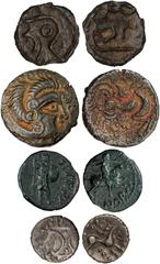 British Coins British Coins, British Celtic coins, comprising Amorican stater; Kentish potin; Iceni silver unit; Cunobeline bronze unit, fine to very fine (4) (80-120 GBP)