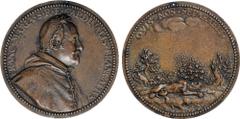 A Collection of Papal Medals and Coins, Francesco Maria Brancaccio (1592-1675; Cardinal 1633), cast bronze medal, 1636, by Johann Jacob Kornmann, called Cormano, tonsured bust r., wearing cope, FRANC.