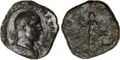 Ancient Coins, Roman, Aemilian (AD 253), bronze sestertius, Rome, radiate bust to r., rev. SPES PUBLICA SC, Spes advancing, wt. 18.46gms. (RIC.39; RCV.9858), obverse good very fine, reverse pitted, fi