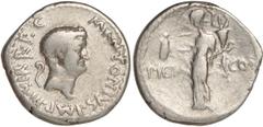 Ancient Coins The T. R. Hardaker Collection, Roman, Mark Antony (43 – 30 BC), denarius, struck c.41 BC, military mint in Asia Minor, M ANTONIVS IMP III VIR R P C, bare head r., lituus to l., rev. PIET