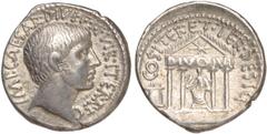 Ancient Coins The T. R. Hardaker Collection, Roman, Octavian (43 – 27 BC), denarius, struck 36 BC, IMP CAESAR DIVI F III VIR I TER RPC, bearded young Octavian r., rev. COS ITER ET TER DESIG, tetrastyl