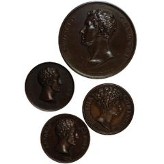 From the remaining stock of Mrs Irene [Neddy] Allen (1928-2020), European and World Medallions, Italy / Sweden, Queen Christina (1626-1689, Queen 1632-1654), small copper medal on the Queen's high sta