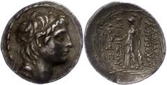 Seleukidien Antiochia am Orontes, Tetradrachme (16,68g), Antiochos VII., 138-129 v. Chr. Av: Kopf nach rechts. Rev: Stehende Athena nach links. SC 2061.1p, ss. ss Seleucid (Empire or Kingdom) Antiochu