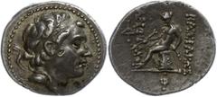 Seleukidien Drachme (4,09g), 175-164 v. Chr., Antiochus IV..Av: Kopf nach rechts. Rev: Apollon auf Omphalos nach links. Ss. ss Seleucid (Empire or Kingdom) Drachm (4, 09g), 175-164 BC, Antiochus IV. .