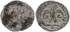 Münzen der Römischen Provinzen Syrien, Antiochia, Tetradrachme (12,33g), Trebonianus Gallus, 251-256. Av: Büste nach rechts, darum Umschrift. Rev: Stehender Adler von vorn nach rechts gewandt. Prieur 