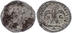 Münzen der Römischen Provinzen Syrien, Antiochia, Tetradrachme (12,33g), Trebonianus Gallus, 251-256. Av: Büste nach rechts, darum Umschrift. Rev: Stehender Adler von vorn nach rechts gewandt. Prieur 
