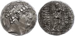 Seleukidien Tetradrachme (15,72g), 93-83 v. Chr., Philippos Philadelphos, Antiochia. Av: Kopf nach rechts. Rev: Thronender Zeus Nikephoros mit Szepter nach links. SC 2463.2a, ss-vz. ss-vz Seleucid (Em