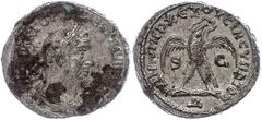 Münzen der Römischen Provinzen Syrien, Antiochia, Tetradrachme (12,33g), Trebonianus Gallus, 251-256. Av: Büste nach rechts, darum Umschrift. Rev: Stehender Adler von vorn nach rechts gewandt. Prieur 