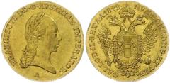 Coins of Europe and Overseas Alt-Österreich Münzen bis 1918 1822, Dukat Gold Franz I., 1822 A Wien, Schl. 164, Fb. 464, ss. ss Old Austria coins until 1918 1822, ducat gold Francis I., 1822 A Vienna, 
