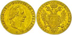 Coins of Europe and Overseas Alt-Österreich Münzen bis 1918 1830, Dukat Gold Franz I., 1830 E Karlsburg, Schl. 208, J. 199, ss-vz. ss-vz Old Austria coins until 1918 1830, ducat gold Francis I., 1830 