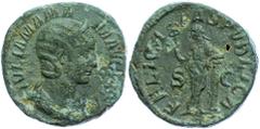 Ancient Coins Münzen Römische Kaiserzeit um 235, Sesterz, Julia Mamaea. Av: Büste nach rechts, darum Umschrift. Rev: Felicitas frontal stehend, darum "FELICITAS PVBLICA SC". 22,28g, etwas korrodiert, 