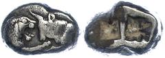 Ancient Coins Antike Münzen - Griechenland 561-546 v. Chr., Stater Sardeis, Kroisos, Lydia, Av. Löwen- und Stierprotome einander gegenüber. Rev. Incusum. Mit aktuellem Gutachten Jens-Ulrich Thormann: 