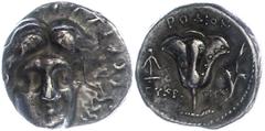 Ancient Coins Antike Münzen - Griechenland 3.-4., Jhd. v. Chr., Didrachme, Rhodos, Caria. Helioskopf fast von vorn. Rev: Rose. 6,37g, ss. ss Ancient Greek coins 3.-4., Jhd. BC, didrachm, Rhodes, Caria