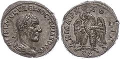 Ancient Coins Münzen Römische Kaiserzeit 249-250, Tetradrachme, Trajanus Decius, Syrien, Antiochia. Av: Büste nach rechts, darum Umschrift. Rev: Stehender Adler nach links. 11,08g, Prieur 531, ss-vz. 