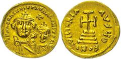 Ancient Coins Münzen Byzanz 610-641, Solidus, Heraclius, Konstantinopel. Av: Die Büsten von Heraclius und Heraclius Constantin von vorn, darum Umschrift. Rev: Krückenkreuz auf drei Stufen, darum Umsch