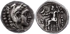 Ancient Coins Antike Münzen - Griechenland 320-317 v. Chr., Tetradrachme, Alexander III., Makedonien, Amphipolis. Av: Herakleskopf mit Löwenfell nach rechts. Rev: Thronender Zeus nach links. 16,71g, P