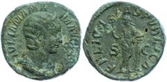 Ancient Coins Münzen Römische Kaiserzeit um 235, Sesterz, Julia Mamaea. Av: Büste nach rechts, darum Umschrift. Rev: Felicitas frontal stehend, darum "FELICITAS PVBLICA SC". 22,28g, etwas korrodiert, 