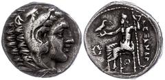 Ancient Coins Antike Münzen - Griechenland 320-317 v. Chr., Tetradrachme, Alexander III., Makedonien, Amphipolis. Av: Herakleskopf mit Löwenfell nach rechts. Rev: Thronender Zeus nach links. 16,71g, P
