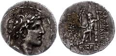 Ancient Coins Antike Münzen - Griechenland 148/147 v. Chr., Tetradrachme, Alexander I., Syrien, Antiochia am Orontes. Av: Kopf nach rechts. Rev: Thronender Zeus nach links. 15,54g, SC 1784.3, etwas Be