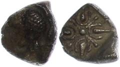 Ancient Coins Antike Münzen - Griechenland ca. 6. Jhd. v. Chr., Obol, Milet, Ionia. Av: Löwenprotome rechts, den Kopf umdrehend. Rev: Sternförmiges Ornament in Quadratum Incusum. 1,05g, ss. ss Ancient