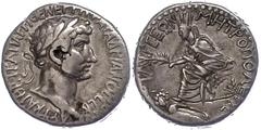 Ancient Coins Münzen der Römischen Provinzen 98-117, Tetradrachme, Hadrian, Kilikien, Tarsos. Av: Kopf nach rechts, darum Umschrift. Rev: Sitzende Tyche nach links, zu den Füßen Flussgott, darum Umsch