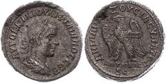 Ancient Coins Münzen der Römischen Provinzen 249, Tetradrachme, Philippus I. Arabs, Syrien, Antiochia. Av: Büste nach rechts, darum Umschrift. Rev: Stehender Adler nach links. 11,13g, Prieur 444, ss-v