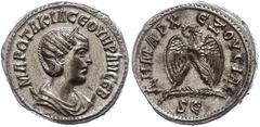 Ancient Coins Münzen der Römischen Provinzen Syrien, Antiochia, Tetradrachme (12,41g), Otacilia Severa, 244. Av: Büste nach rechts, darum Umschrift. Rev: Stehender Adler von vorn, darunter "SC", darum