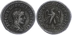 Ancient Coins Münzen der Römischen Provinzen Syrien, Antiochia, Tetradrachme (11,31g), Philippus I. Arabs, 249. Av: Büste nach rechts, darum Umschrift. Rev: Stehender Adler nach rechts. Prieur 439, ss