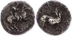 Ancient Coins Kilikien Kilikien, Kelederis, Stater (9,60g), ca. 425-400 v. Chr.. Av: Jugendlicher Reiter mit Pferd. Rev: Ziegenbock nach links kniend. Korrodiert, s-ss s-ss Cilicia, Kelederis, Stater 