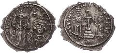 Ancient Coins Münzen Byzanz Constans II., 641-668, Hexagramm (6,62g), Konstantinopel. Av: Brustbild Constans II. und Constantin IV. von vorn, darum Umschrift. Rev: Krückenkreuz auf Globus und drei Stu