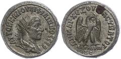Ancient Coins Münzen der Römischen Provinzen Syrien, Antiochia, Tetradrachme (13,40g), Philippus I. Arabs, 248. Av: Büste nach rechts, darum Umschrift. Rev: Stehender Adler nach rechts. Prieur 375, ss