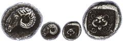 Ancient Coins Troas Kebren, Triobol (1,87g), ca. 5. Jhd. v. Chr. Av: Widderkopf nach links. Rev: Gorgoneion. SNG v. Aulock 7619, ss. ss Troas Kebren, triobol (1, 87g), approximate 5. Jhd. BC Av: ram's