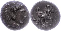Ancient Coins Makedonien Makedonien, Aradus, Tetradrachme (16,78g), Philip III., 323-316 v. Chr. Av: Herakleskopf mit Löwenfell nach rechts. Rev. Thronender Zeus nach links. Price P158. etwas korrodie