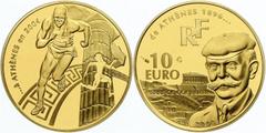 Coins of Europe and Overseas Griechenland 10 Euro Gold, 2003, Olympische Spiele Athen 2004, Pierre de Coubertin, PP PP Greece 10 Euro Gold, 2003, olympic games Athen 2004, pierre de Coubertin, PP PP