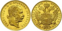 Coins of Europe and Overseas Österreich 1806 - 1918 1 Dukat Gold, 1915, Franz Joseph I., Neuprägung, unz. unz Old Austria coins until 1918 1 ducat Gold, 1915, Francis Joseph I., new coinage, unz. unz