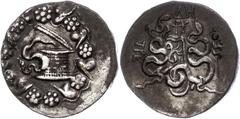 Ancient Coins Mysia Pergamon, Cistophor (12,15g), ca. 76 v. Chr.. Av: Cista mystica im Efeukranz. Rev: Bogentasche zwischen zwei Schlangen. SNG von Aulock 1369, ss. ss Mysia Pergamum, Cistophor (12, 1