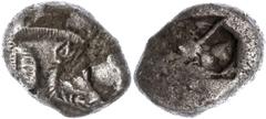 Ancient Coins Lykien Stater (9,09g), ca. 500 v. Chr.. Av. Wildschweinprotome nach rechts. Rev: Incusum. SNG von Aulock 4043, Prüfhieb?, Belag, ss. ss Lycia Stater (9, 09g), approximate 500 BC. Av. Wil