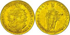 Coins of Europe and Overseas Ungarn 1 Dukat, Gold, Franz II., KM 410, ss+ ss Hungary 1 ducat, Gold, Francis II., KM 410, very fine