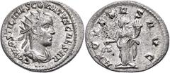 Ancient Coins Münzen Römische Kaiserzeit Hostilianus, 250, Antoninian (4,35g), Antiochia. Av: Büste nach rechts, darum "C OVAL OSTIL MES COVINTVS CAESAR". Rev: Stehende Aequitas mit Waage und Füllhorn