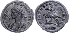 Ancient Coins Münzen Römische Kaiserzeit Probus, 276-282, Antoninian (4,84g), Siscia. Av: Gepanzerte Büste mit Zepter nach links, darum "(IM)P CM A(VR) PROBVS PF AVG". Rev: Nach links reitender Kaiser