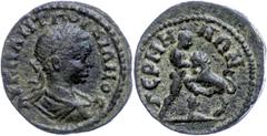 Ancient Coins Münzen der Römischen Provinzen Lydien, Germe, Æ (3,99g), Gordianus III., 238-244. Av: Büste nach rechts, darum Umschrift. Rev: Mit dem nemäischen Löwen kämpfender, nackter Herakles nach 