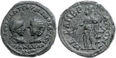 Ancient Coins Münzen der Römischen Provinzen Thrakien, Mesembria, Æ (9,32g), Gordianus III., 241-244. Av: Die Büste des Kaisers und der Tranquillina einander gegenüber, darum Umschrift. Rev: Stehender