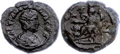 Ancient Coins Münzen der Römischen Provinzen Ägypten, Alexandria, Billon-Tetradrachme (11,31g), Tranquillina, 241-244. Av: Büste nach rechts, darum Umschrift. Rev: Thronender Sarapis nach links. Datta