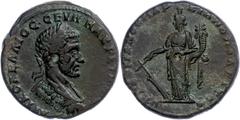 Ancient Coins Münzen der Römischen Provinzen Moesia Inferior, Markianopolis, Æ (9,89g), Macrinus, 217-218. Av: Büste nach rechts, darum Umschrift. Rev: Stehende Tyche mit Steuerruder und Füllhorn nach