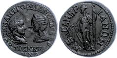 Ancient Coins Münzen der Römischen Provinzen Thrakien, Mesembria, Æ (11,01g), Gordianus III., 241-244. Av: Die Büste des Kaisers und der Tranquillina einander gegenüber, darum Umschrift. Rev: Stehende