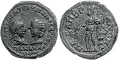 Ancient Coins Münzen der Römischen Provinzen Thrakien, Mesembria, Æ (9,32g), Gordianus III., 241-244. Av: Die Büste des Kaisers und der Tranquillina einander gegenüber, darum Umschrift. Rev: Stehender