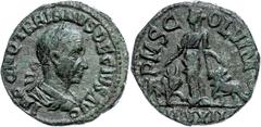 Ancient Coins Münzen der Römischen Provinzen Moesia Superior, Viminacium, Æ (12,04g), Trajanus Decius, 249-251. Av: Büste nach rechts, darum "IMP C M Q TRAJANVS DECIVS AVG". Rev: Stehende Moesia zwisc