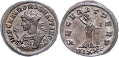 Ancient Coins Münzen Römische Kaiserzeit Probus, 276-282, Antoninian (4,01g), Ticinum. Av: Gepanzerte Büste mit Zepter nach links, darum "IMP C M AVG PROBVS P F AVG". Rev: An eine Säule angelehnte Sec