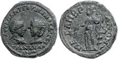 Ancient Coins Münzen der Römischen Provinzen Thrakien, Mesembria, Æ (9,32g), Gordianus III., 241-244. Av: Die Büste des Kaisers und der Tranquillina einander gegenüber, darum Umschrift. Rev: Stehender