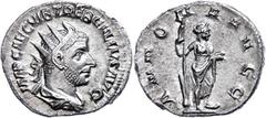 Ancient Coins Münzen Römische Kaiserzeit Trebonianus Gallus, 251-253, Antoninian (2,78g). Av: Büste nach rechts, darum Umschrift. Rev: Stehende Annona nach rechts, darum Umschrift. RIC 31, vz. vz Coin
